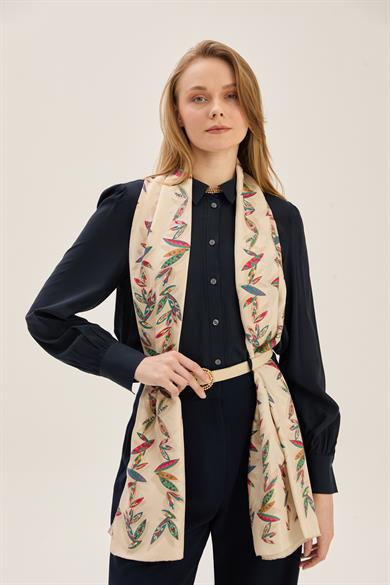 FER PAMUK İPEK ŞAL 70*190 CM - CAMEL
