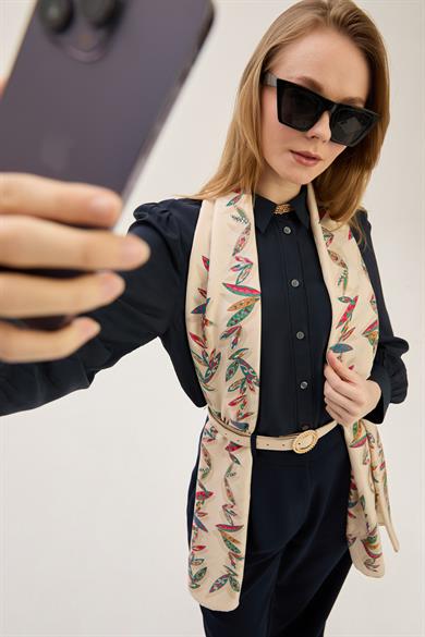 FER PAMUK İPEK ŞAL 70*190 CM - CAMEL