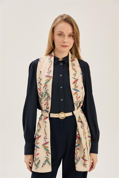 FER PAMUK İPEK ŞAL 70*190 CM - CAMEL