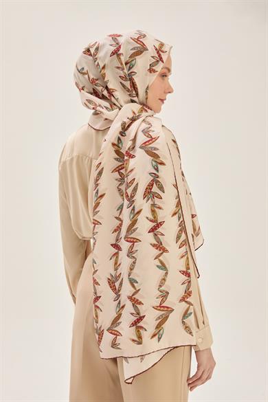 FER PAMUK İPEK ŞAL 70*190 CM - KAHVERENGİ