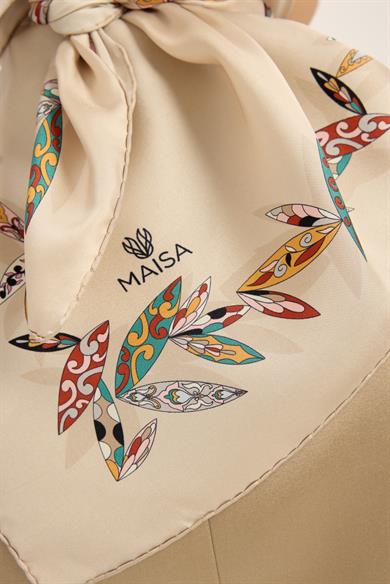 FER TİVİL İPEK EŞARP 90*90 CM - BEJ