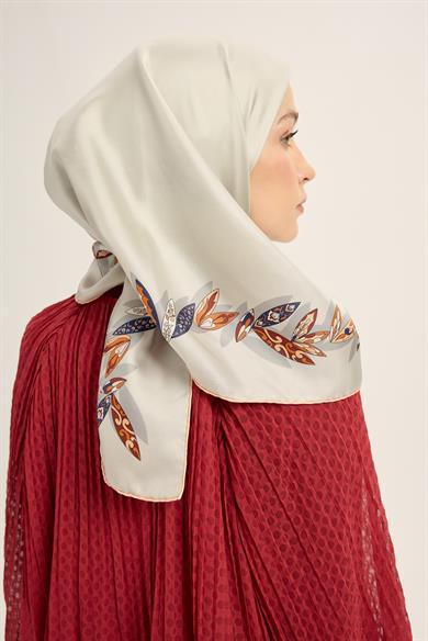 FER TİVİL İPEK EŞARP 90*90 CM - GRİ