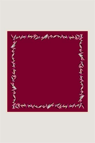 FER TİVİL İPEK EŞARP 90*90 CM - KIRMIZI