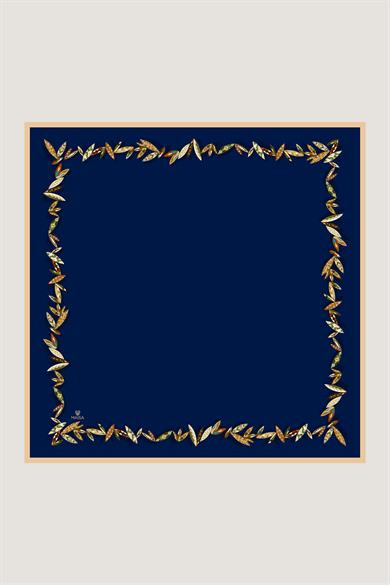 FER TİVİL İPEK EŞARP 90*90 CM - LACİVERT