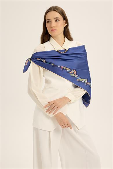 FER TİVİL İPEK EŞARP 90*90 CM - SAKS