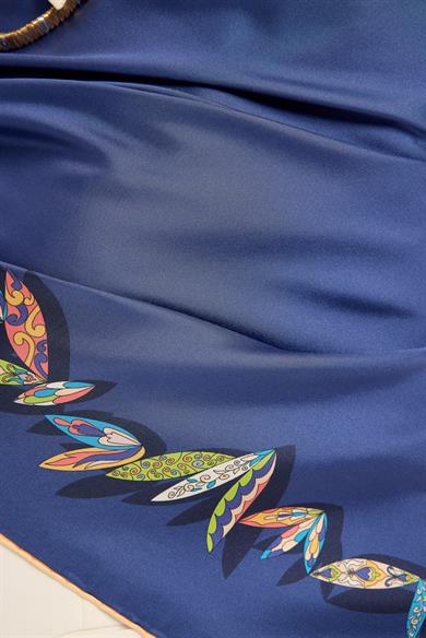 FER TİVİL İPEK EŞARP 90*90 CM - SAKS