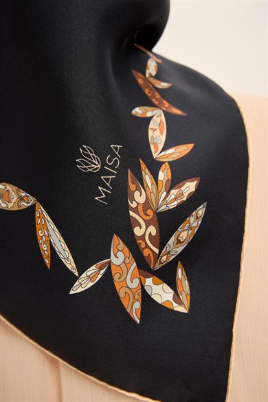FER TİVİL İPEK EŞARP 90*90 CM - SİYAH