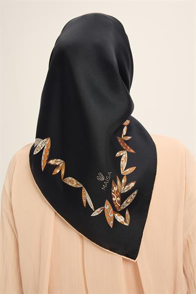 FER TİVİL İPEK EŞARP 90*90 CM - SİYAH