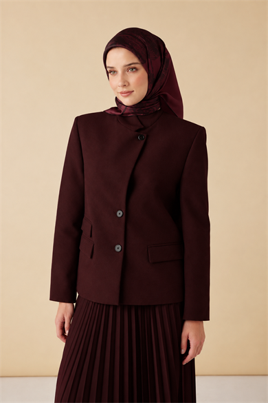 FERYA MULBERRY İPEK EŞARP 90*90 CM - BORDO