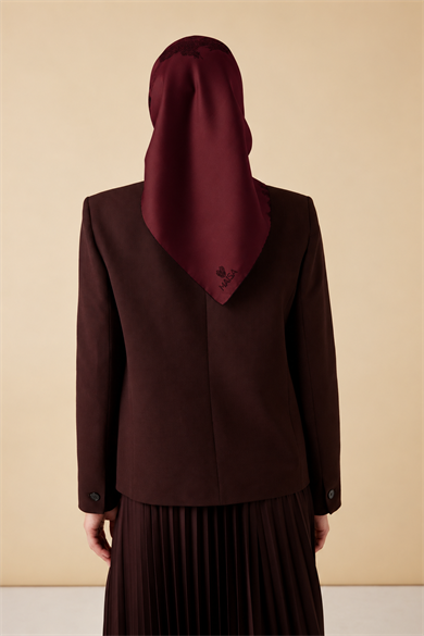 FERYA MULBERRY İPEK EŞARP 90*90 CM - BORDO