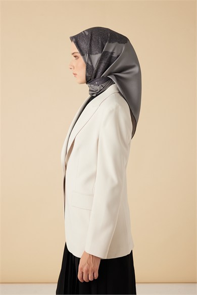 FERYA MULBERRY İPEK EŞARP 90*90 CM - GRİ