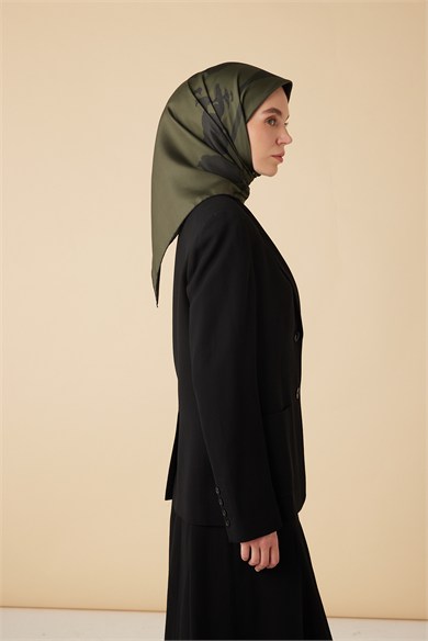 FERYA MULBERRY İPEK EŞARP 90*90 CM - HAKİ