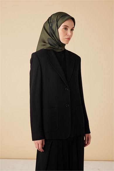FERYA MULBERRY İPEK EŞARP 90*90 CM - HAKİ