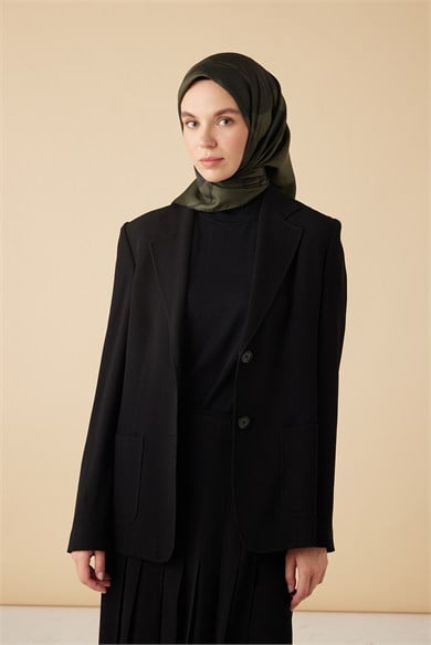 FERYA MULBERRY İPEK EŞARP 90*90 CM - HAKİ
