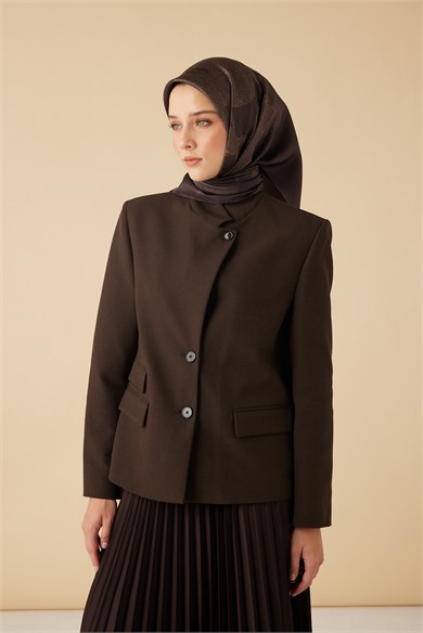 FERYA MULBERRY İPEK EŞARP 90*90 CM - KAHVERENGİ
