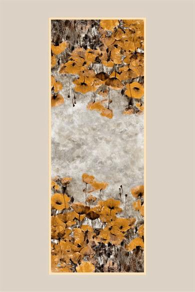 GELİNCİK KREP İPEK ŞAL 70*190 CM - GOLD