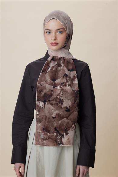GELİNCİK KREP İPEK ŞAL 70*190 CM - KUM