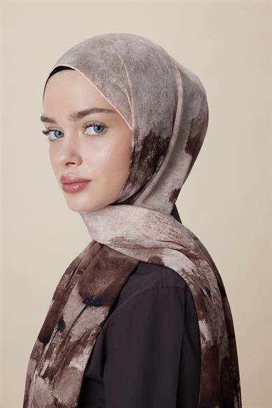 GELİNCİK KREP İPEK ŞAL 70*190 CM - KUM