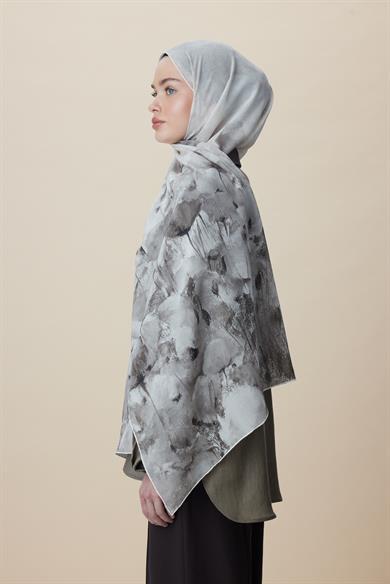 GELİNCİK KREP İPEK ŞAL 70*190 CM - TAŞ