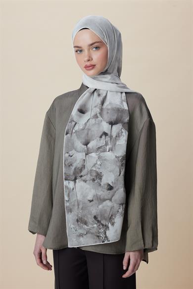 GELİNCİK KREP İPEK ŞAL 70*190 CM - TAŞ