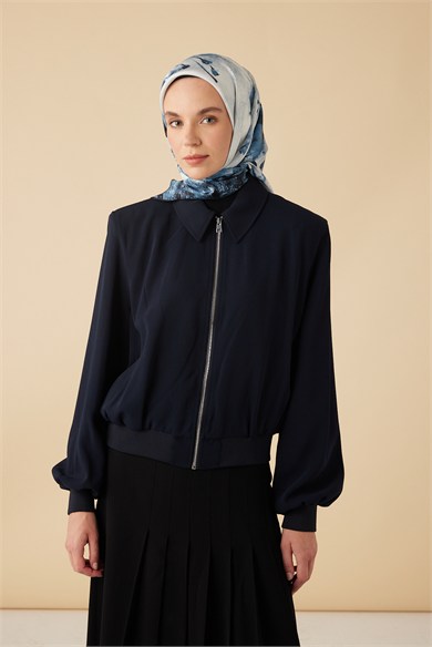 GELİNCİK TİVİL İPEK EŞARP 90*90 CM - LACİVERT
