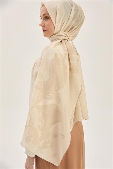 GEM KREP İPEK ŞAL 70*190 CM - BEJ