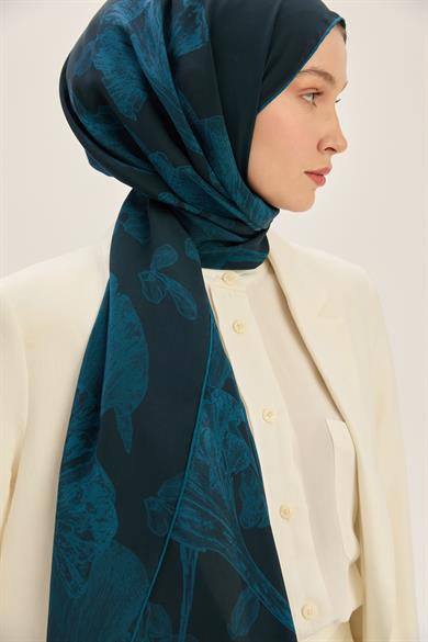 GEM KREP İPEK ŞAL 70*190 CM - LACİVERT