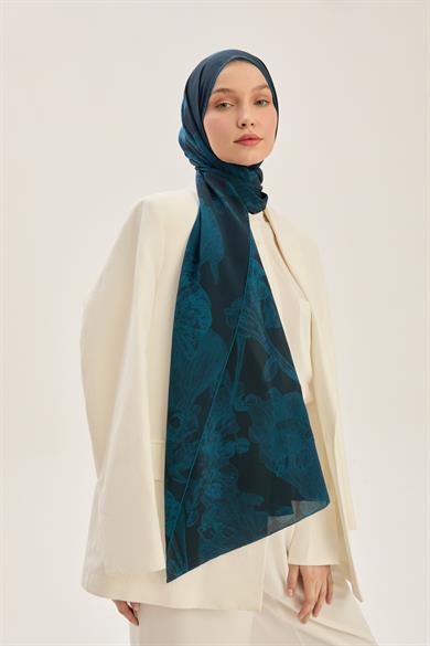 GEM KREP İPEK ŞAL 70*190 CM - LACİVERT