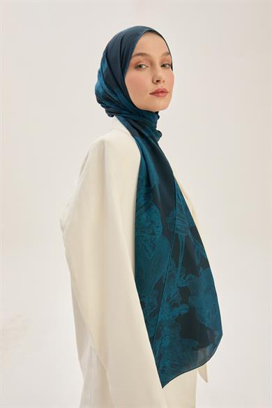 GEM KREP İPEK ŞAL 70*190 CM - LACİVERT