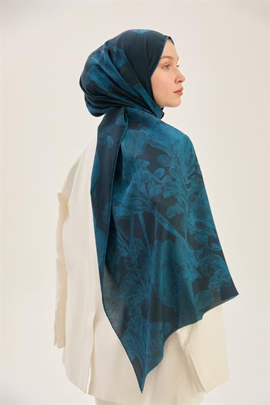 GEM KREP İPEK ŞAL 70*190 CM - LACİVERT