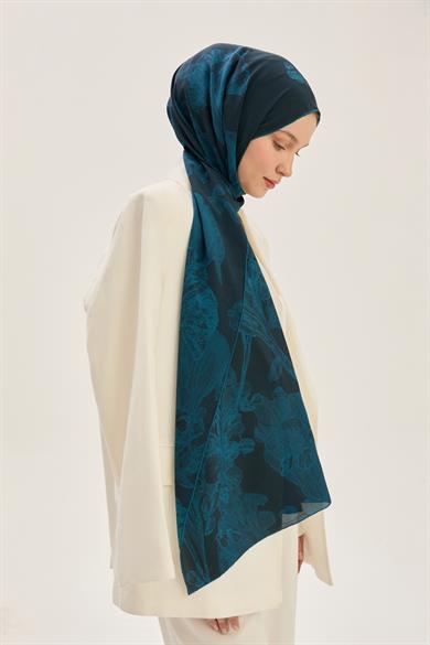 GEM KREP İPEK ŞAL 70*190 CM - LACİVERT