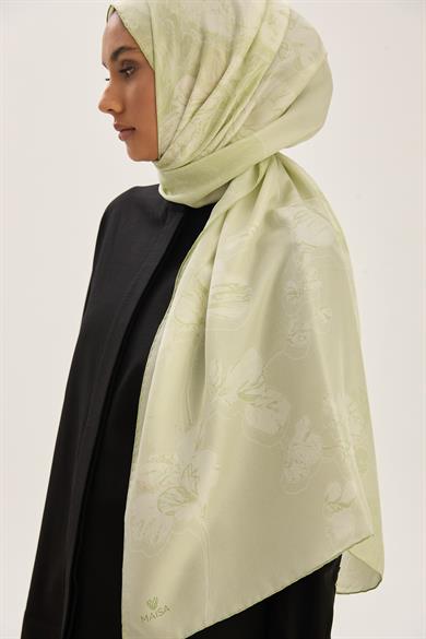 GEM KREP İPEK ŞAL 70*190 CM - YEŞİL