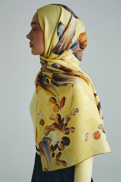 GEM PAMUK İPEK ŞAL 70*190 CM - SARI