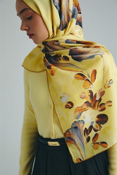 GEM PAMUK İPEK ŞAL 70*190 CM - SARI