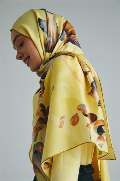 GEM PAMUK İPEK ŞAL 70*190 CM - SARI