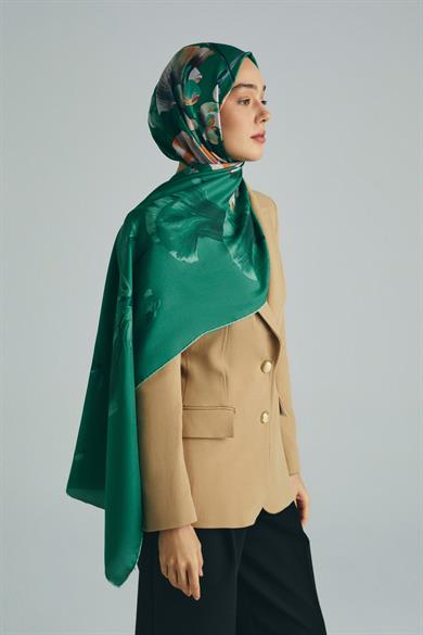 GEM PAMUK İPEK ŞAL 70*190 CM - YEŞİL