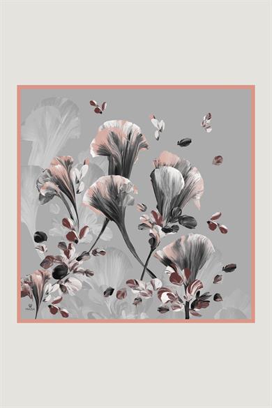 GEM TİVİL İPEK EŞARP 90*90 CM - GRİ