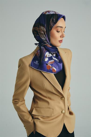 GEM TİVİL İPEK EŞARP 90*90 CM - MOR