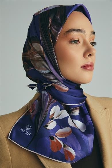 GEM TİVİL İPEK EŞARP 90*90 CM - MOR