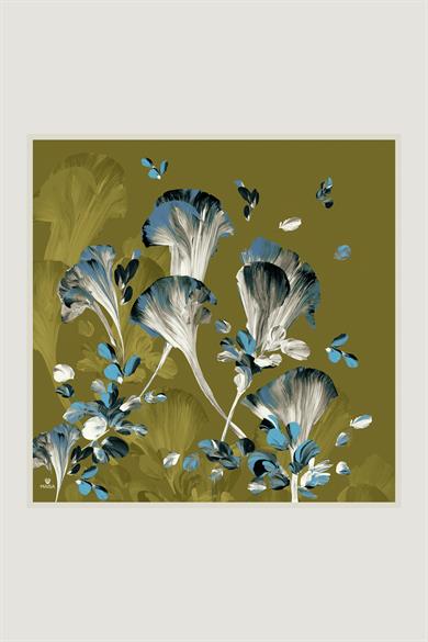 GEM TİVİL İPEK EŞARP 90*90 CM - YEŞİL