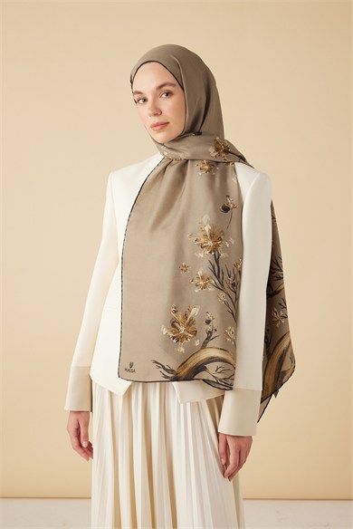 GEVHER PAMUK İPEK ŞAL 70*190 CM - CAMEL