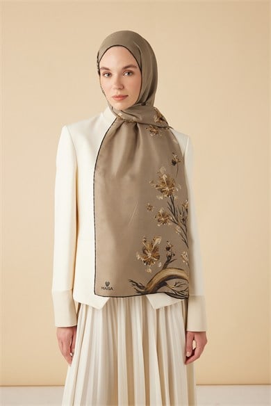 GEVHER PAMUK İPEK ŞAL 70*190 CM - CAMEL