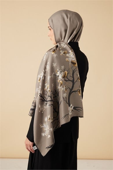 GEVHER PAMUK İPEK ŞAL 70*190 CM - GRİ