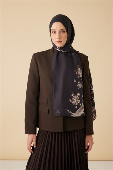 GEVHER PAMUK İPEK ŞAL 70*190 CM - KAHVERENGİ