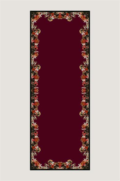 GİNA KREP İPEK ŞAL 70*190 CM - BORDO