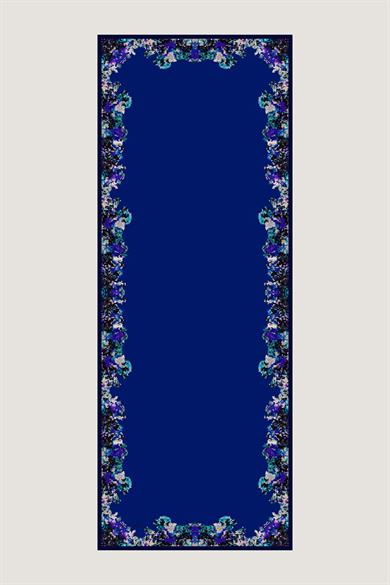 GİNA KREP İPEK ŞAL 70*190 CM - SAKS