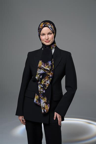 GİNA KREP İPEK ŞAL 70*190 – SİYAH 