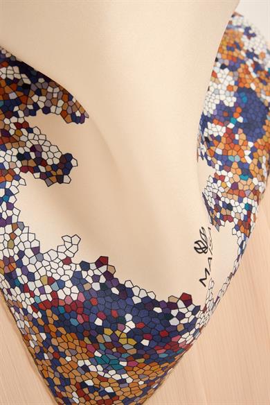 GİNA TİVİL İPEK EŞARP 90*90 CM - KREM