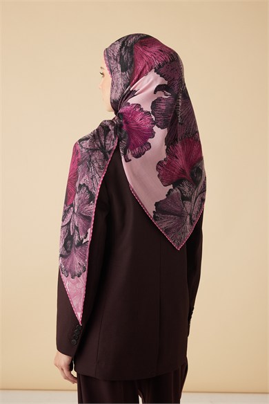 GİNKO YÜN ÜÇGEN ŞAL 140*140/2 CM - FUŞYA