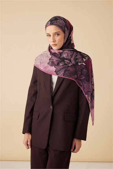 GİNKO YÜN ÜÇGEN ŞAL 140*140/2 CM - FUŞYA
